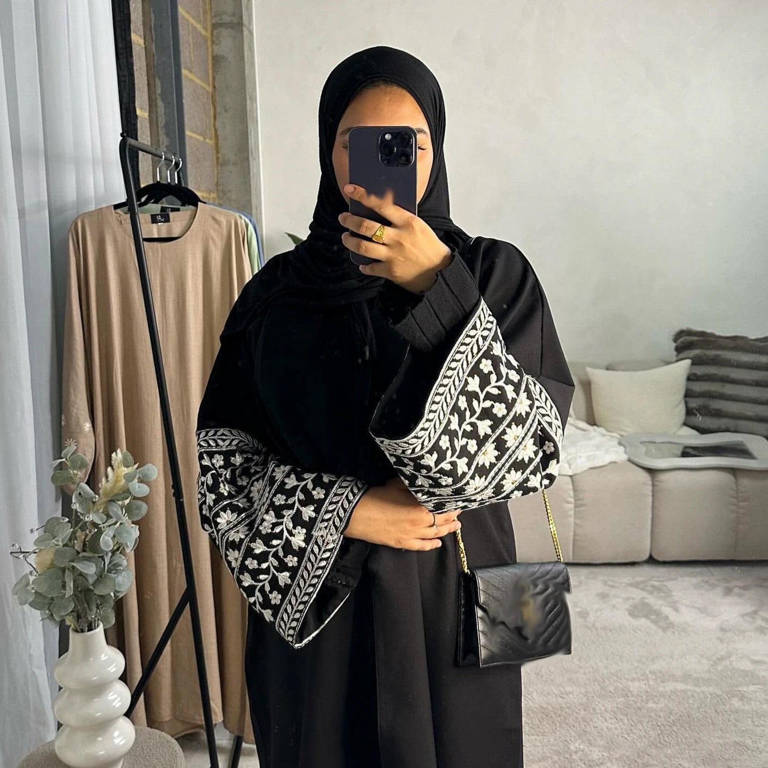 Open Abaya Muslim Cardigan Maxi Dress Women Embroidery Kaftan Islamic Clothing Caftan Marocain Femme Kebaya Robe Kimono Abayas